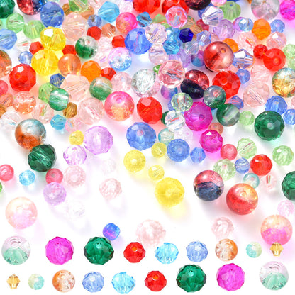 130g 800pcs Gradient Crackle Glass Beads