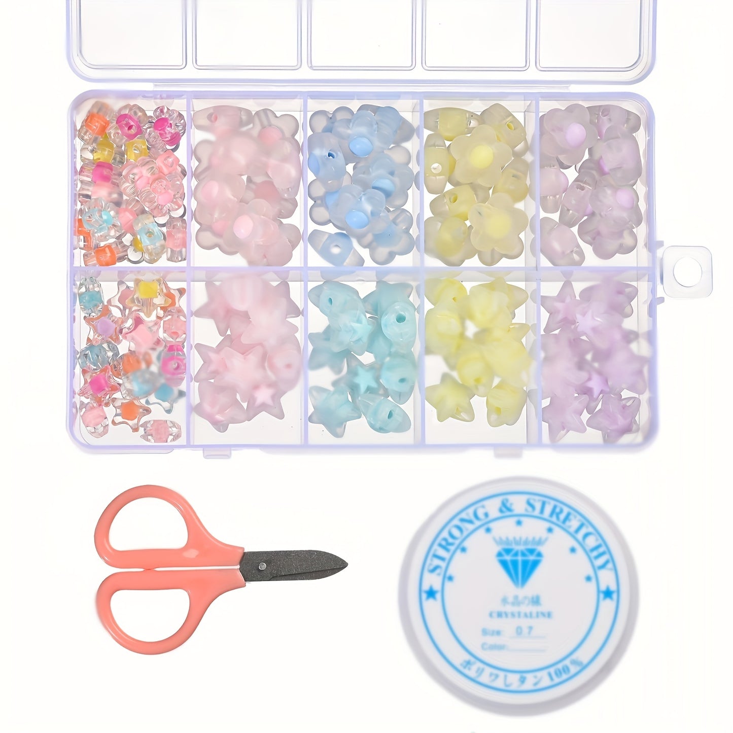 11mm Heart Mix Plastic CCB Big Hole Spacer Beads