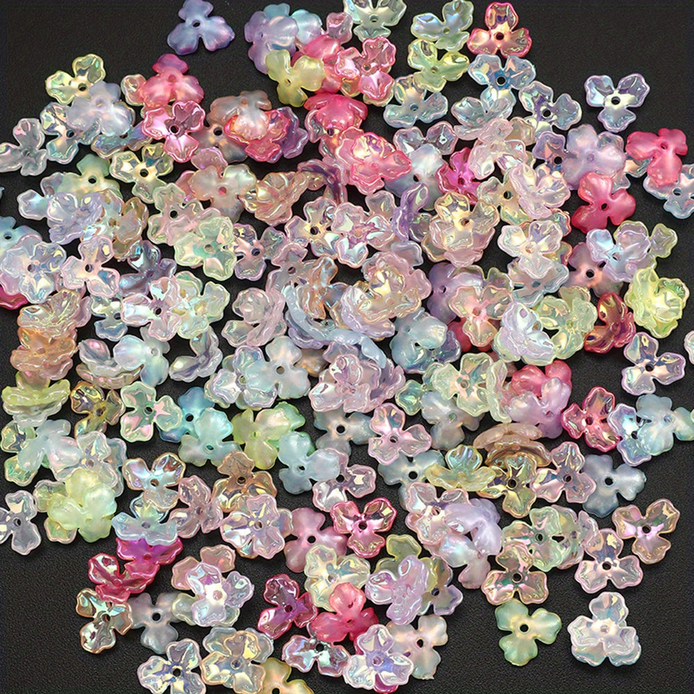 UV Pearlescent Flower Acrylic Beads