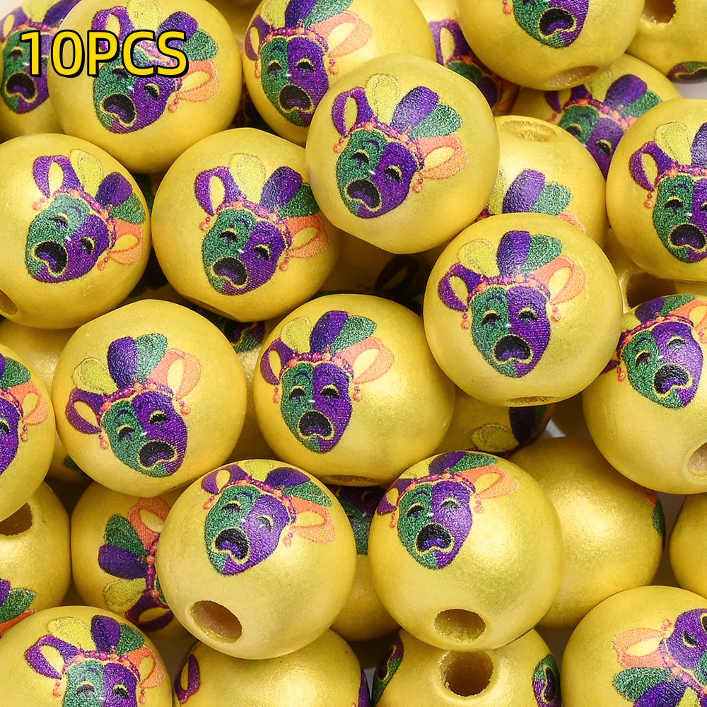 10pcs/set 16mm Carnival Wooden Beads