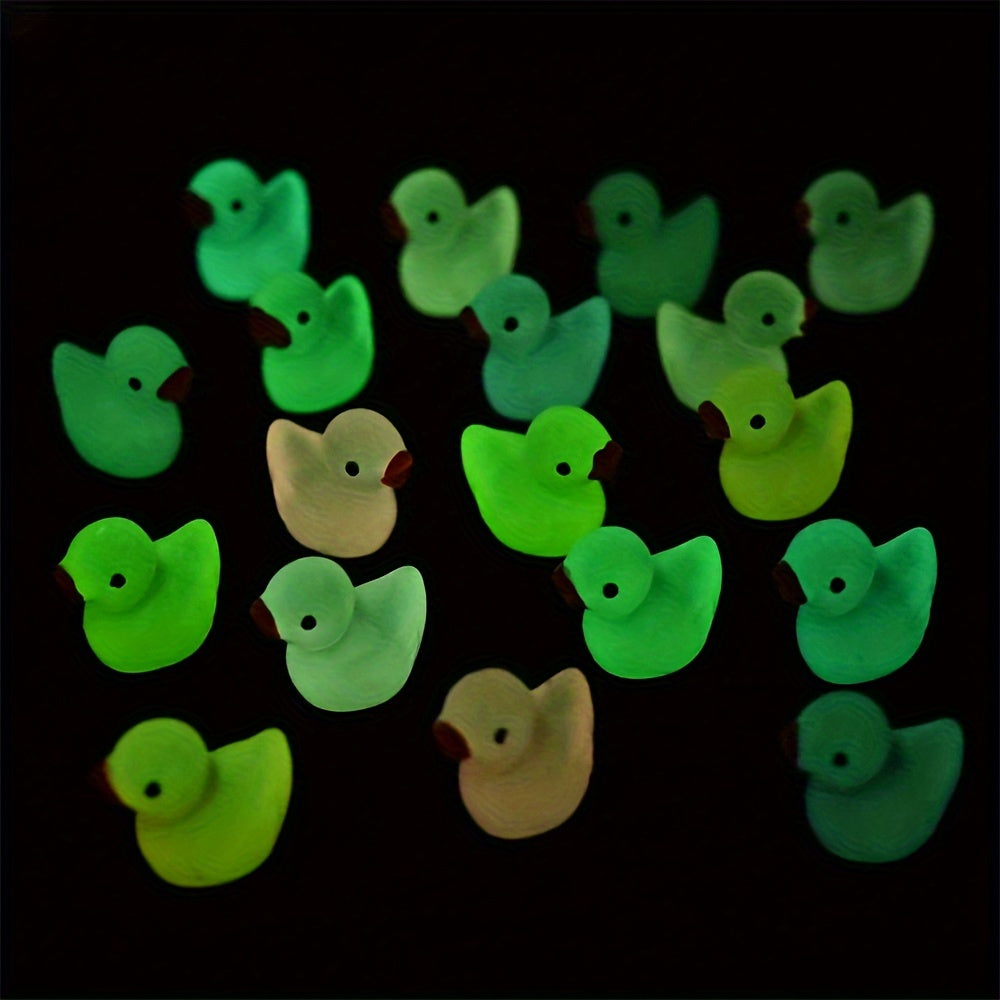 20pcs Luminous Resin Duck Pendant Charms