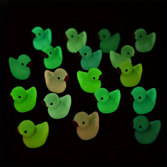 20pcs Luminous Resin Duck Pendant Charms