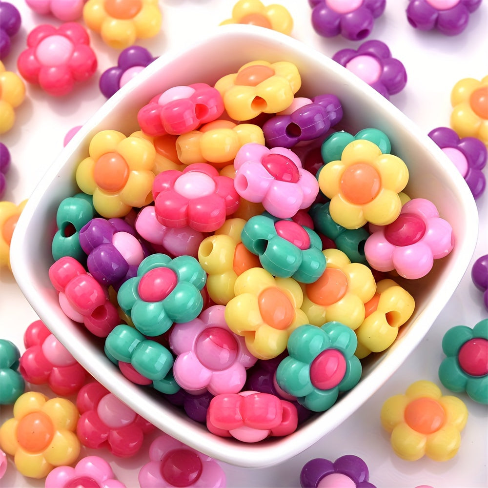 Cute Flower Acrylic Spacer Beads