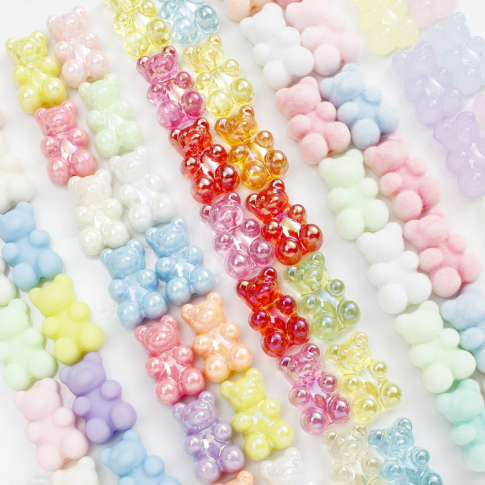 Assorted Bear Acrylic Jewelry Beads
