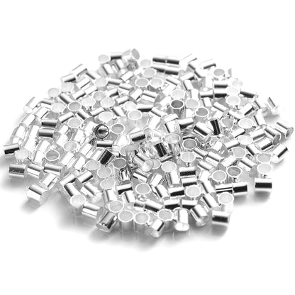 500pcs Golden & Silvery Copper Crimp End Beads