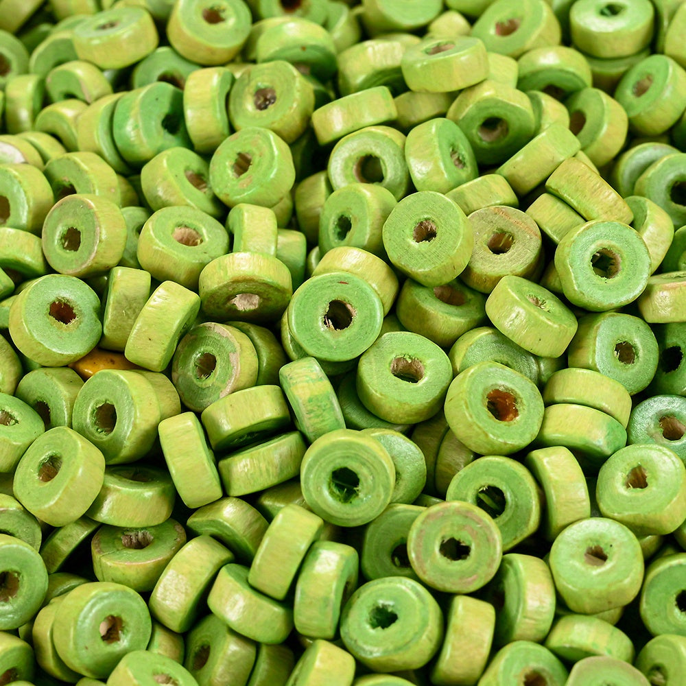100pcs Wood Flat Round Spacer Beads