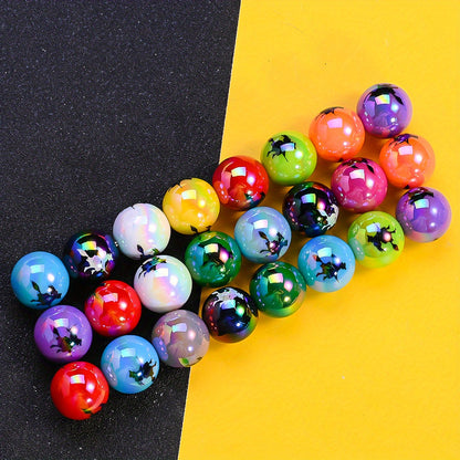 16mm Halloween Witch Print Acrylic Beads