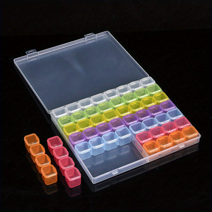 Transparent Plastic Beads Storage Box Set