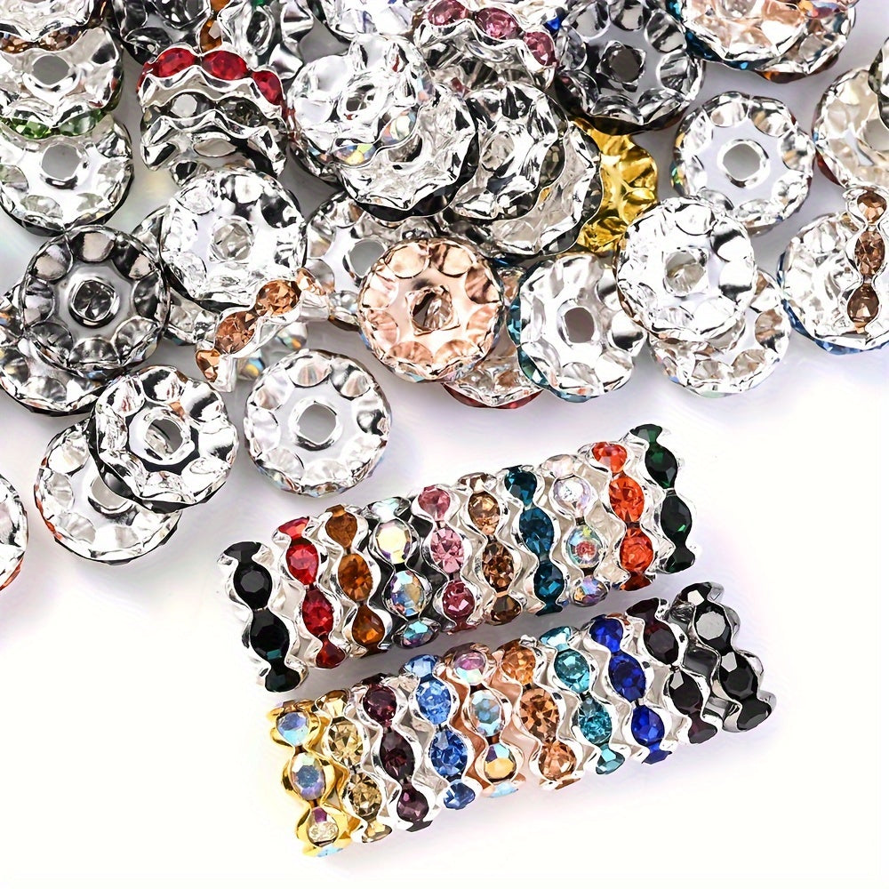 30pcs 12mm Sparkling Crystal Colorful Spacer Beads
