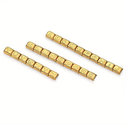 1pc 9x10mm Golden Stainless Steel Letter Bead