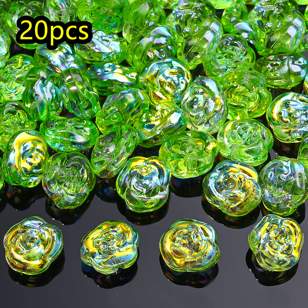 AB Rose Lampwork Beads