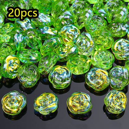 AB Rose Lampwork Beads