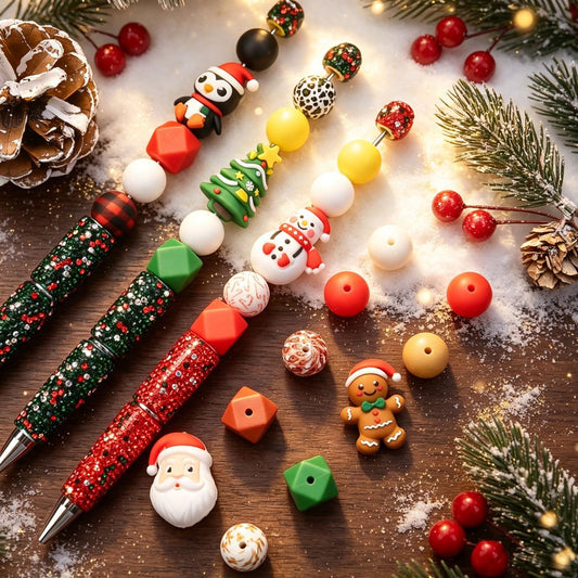 Christmas Silicone Focal Bead Set, 25pcs