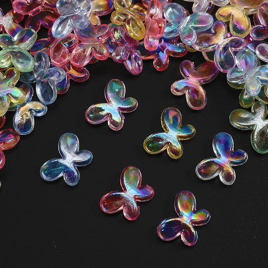 50pcs Transparent AB Butterfly Acrylic Beads