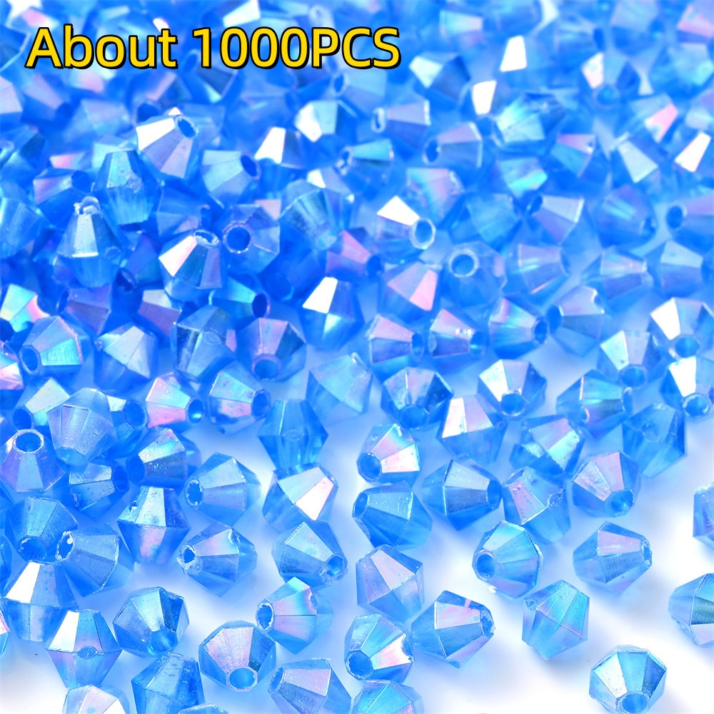 1000pcs 4mm Shiny Acrylic Faceted Beads