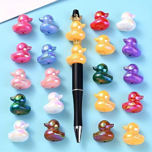 5pcs Shiny Duck Spacer Beads