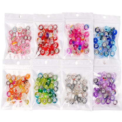 240pcs Multi-Color Resin Large Hole Beads Set