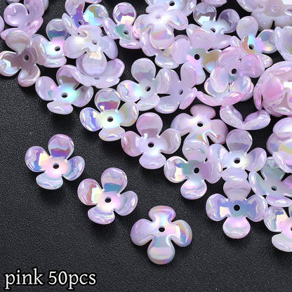 50pcs Four Petal Receptacle Beads