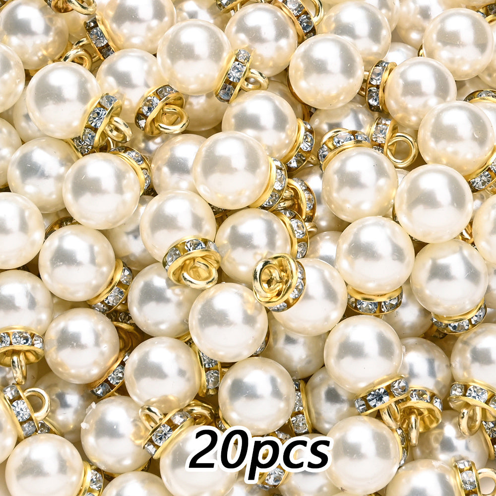 20pcs 10x15mm Multicolor Imitation Pearl Ball Charms