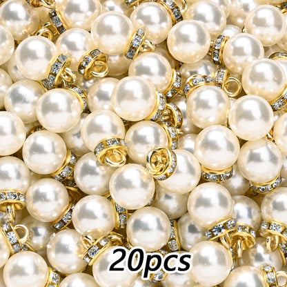 20pcs 10x15mm Multicolor Imitation Pearl Ball Charms