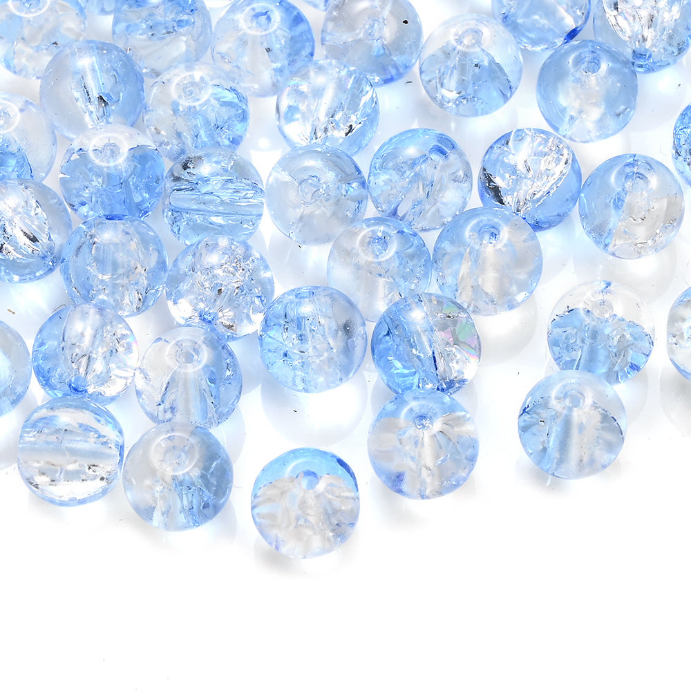 Gradient Crackle Glass Spacer Beads