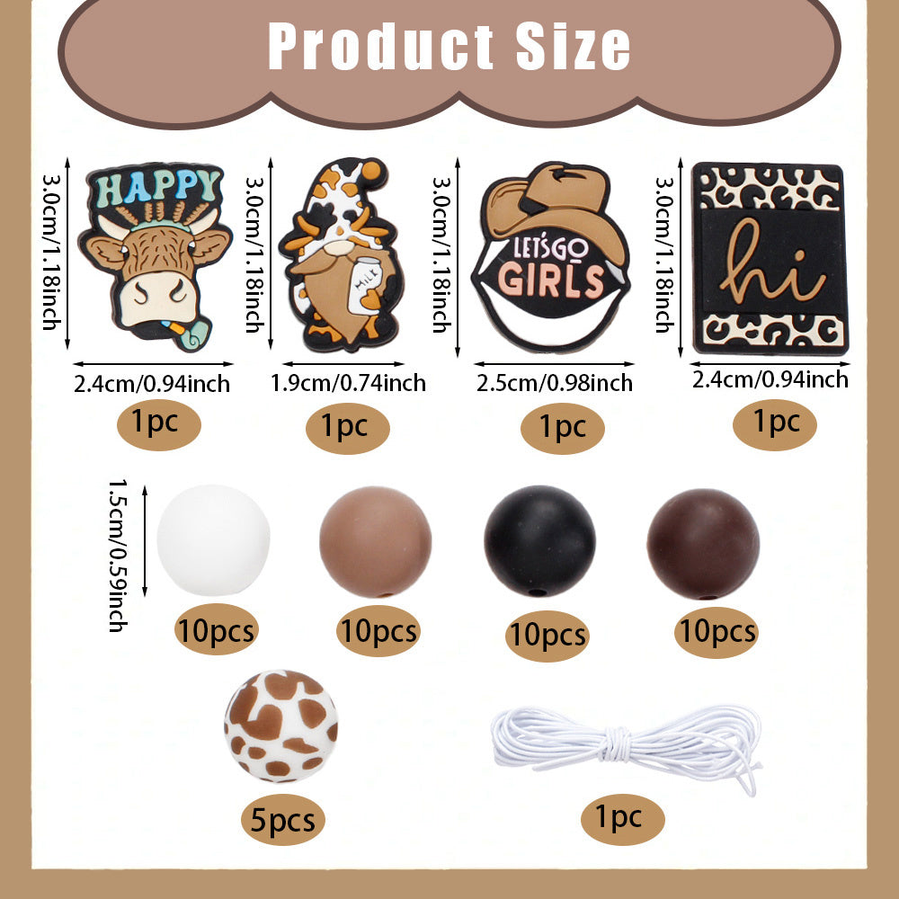 Mix Style Silicone Beads Set with Beading Pens