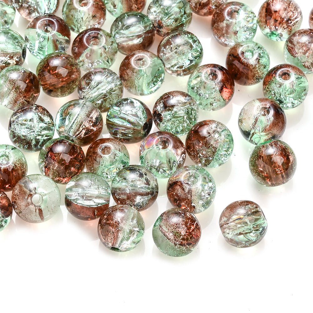 Gradient Crackle Glass Spacer Beads