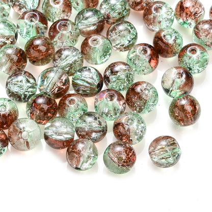 Gradient Crackle Glass Spacer Beads
