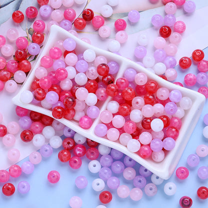 8mm Gradient Fine Line Acrylic Round Beads
