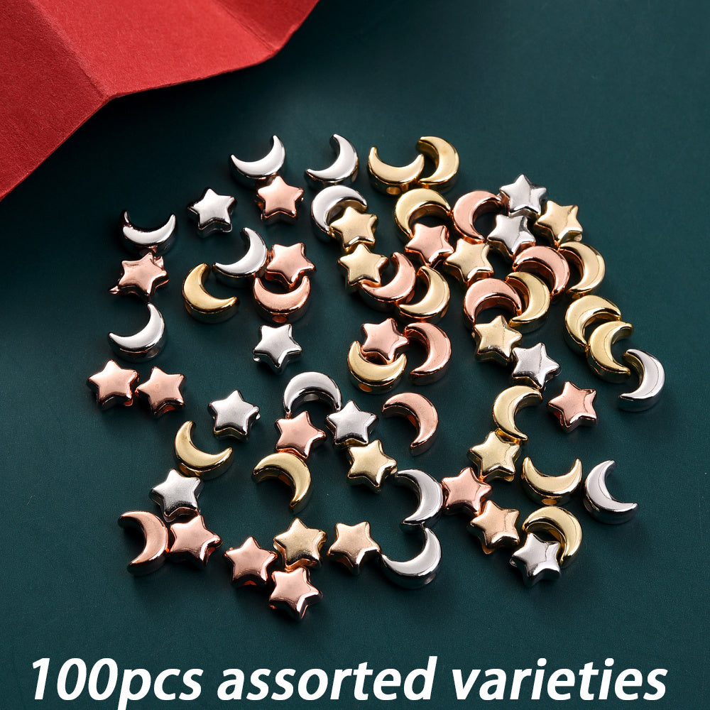 AB Shiny Romantic Heart Acrylic Spacer Beads