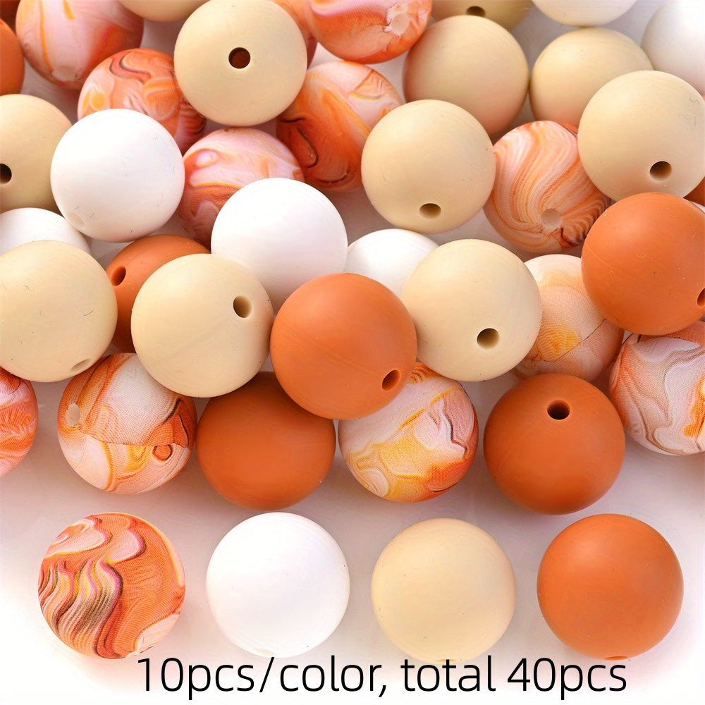 15mm Gradient Round Silicone Beads