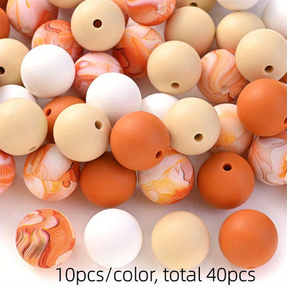 15mm Gradient Round Silicone Beads