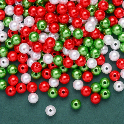 Christmas Glossy Acrylic Pearl Beads