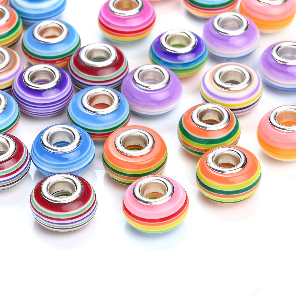 Shiny Galaxy Dreamy Crack Resin Spacer Beads