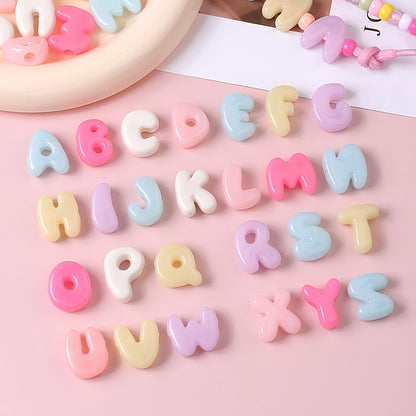 Cream Macaron Acrylic Letter Beads
