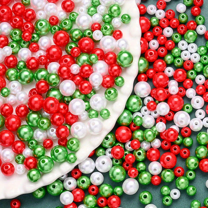 Christmas Glossy Acrylic Pearl Beads