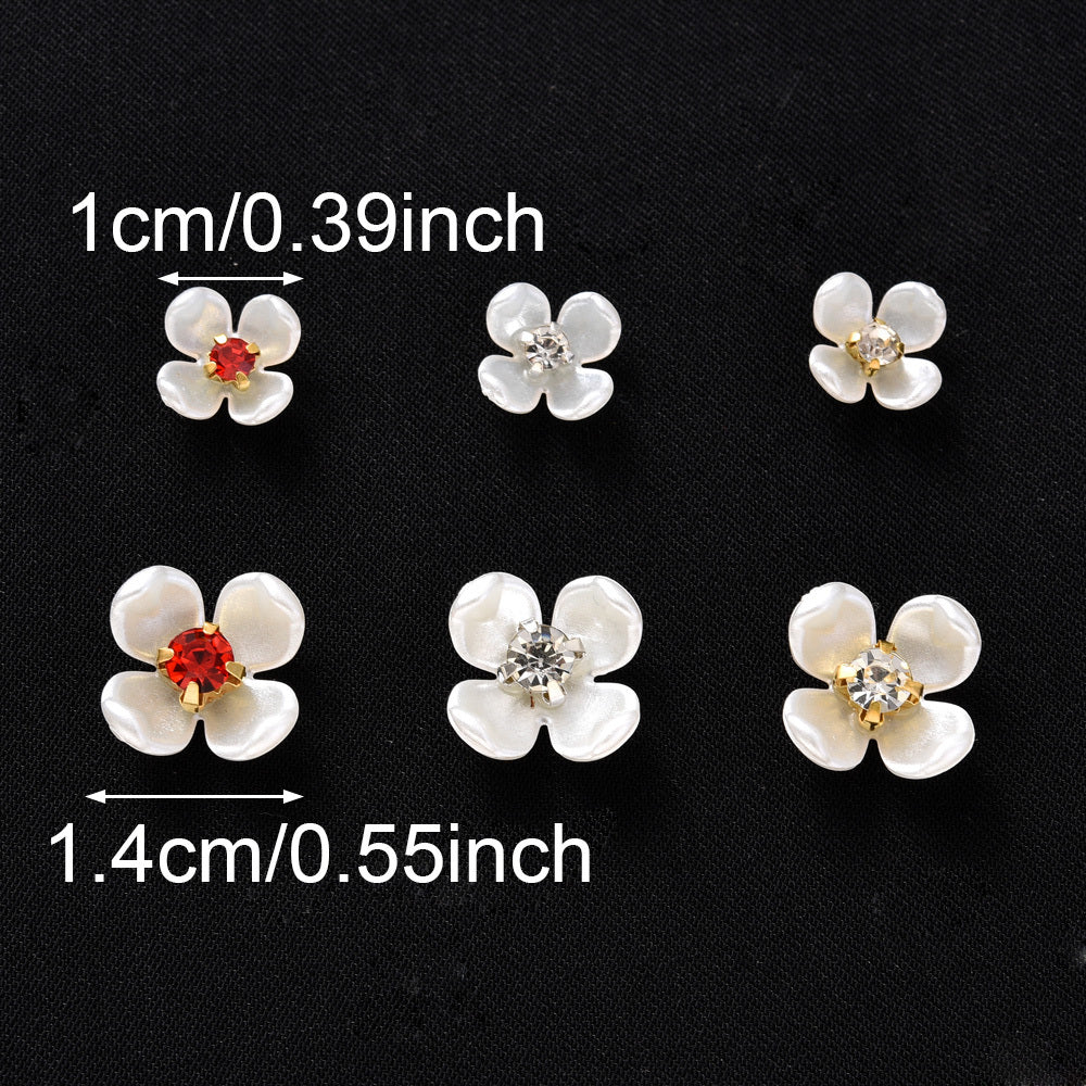 30pcs Flatback Petal Rhinestone Flower Beads