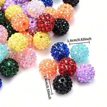 5/10/20/50pcs 14x16mm Mix Color Acrylic Rhinestone Beads