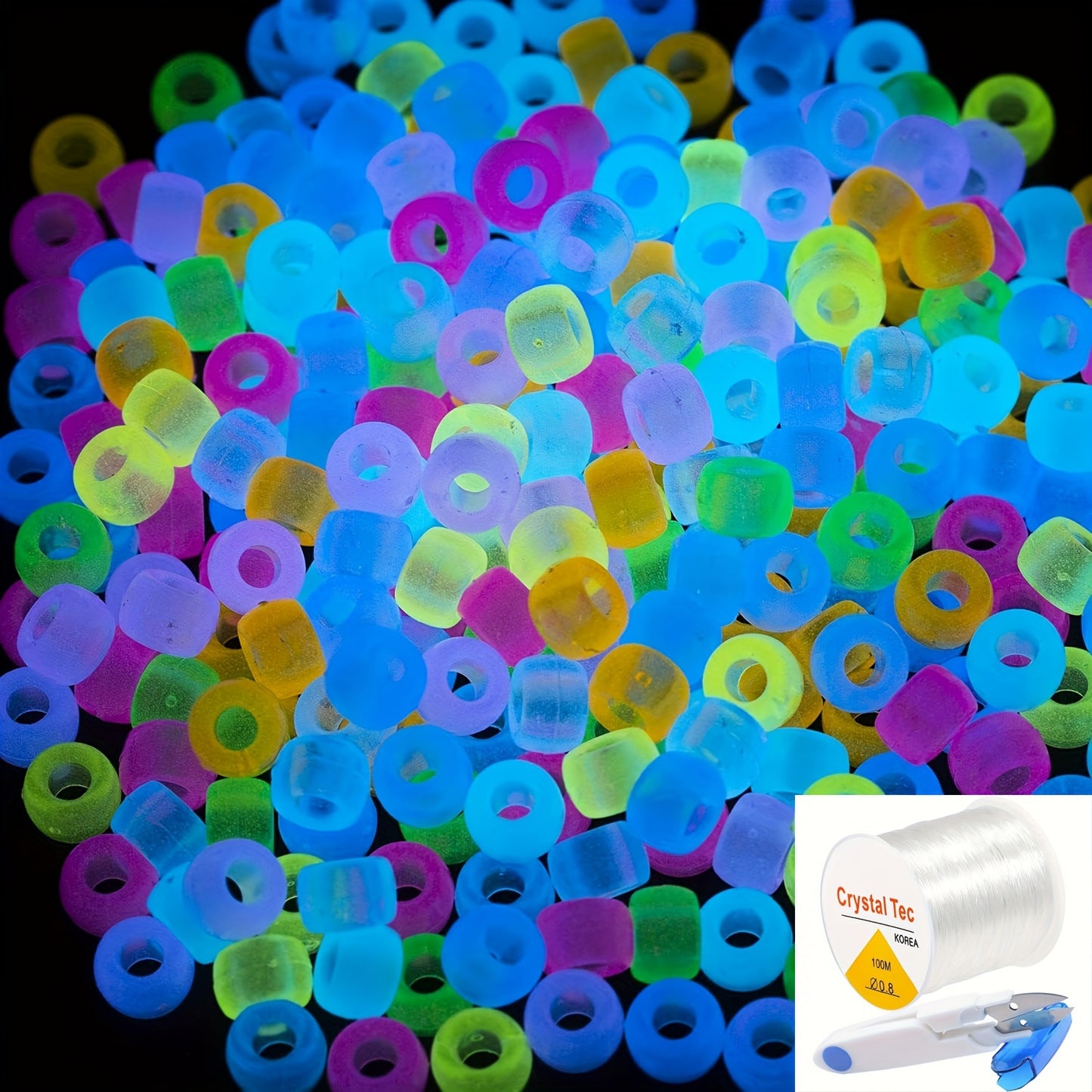 Glow in the Dark Acrylic Pony Beads