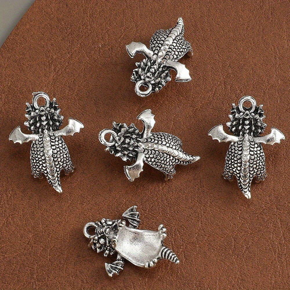 5pcs 18x25mm Flying Dragon Pendant Beads