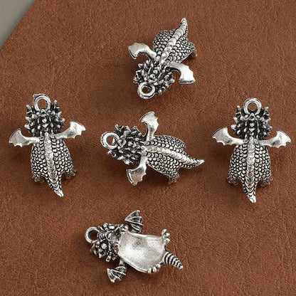 5pcs 18x25mm Flying Dragon Pendant Beads