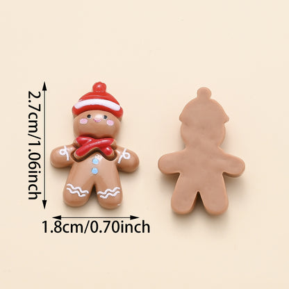 17x18mm Christmas Snowman Resin Patch Beads