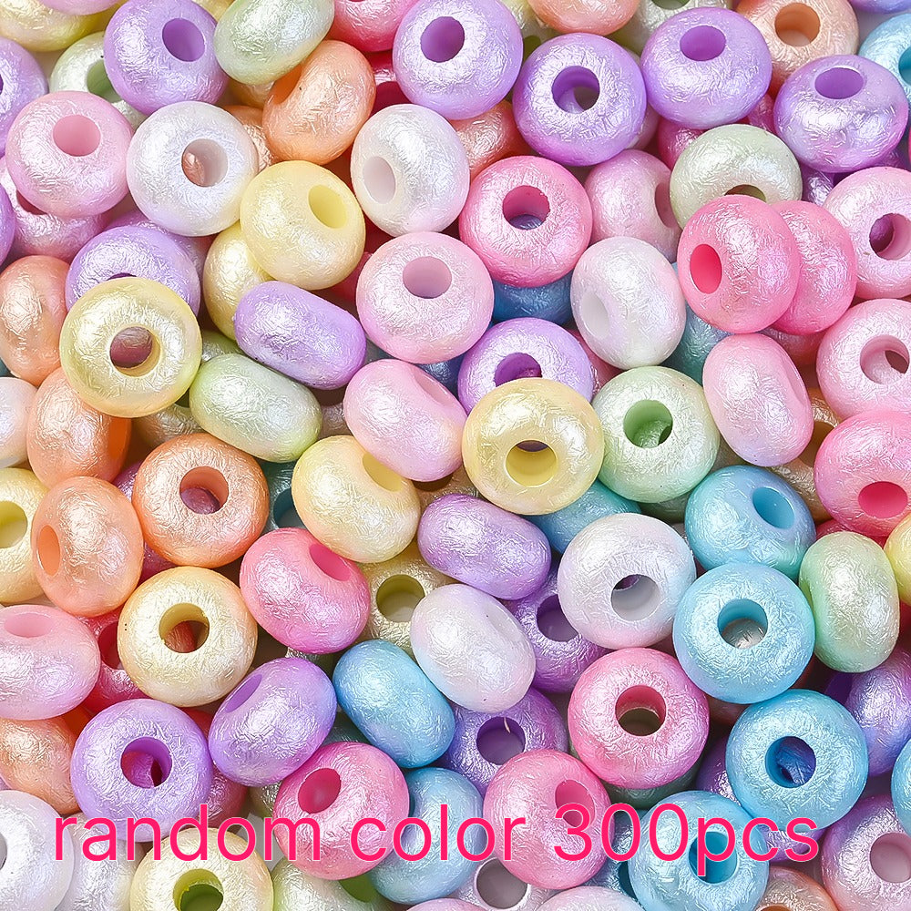 300pcs Large Hole European Acrylic Beads