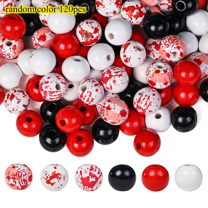 Halloween Bloody Handprint Wooden Beads