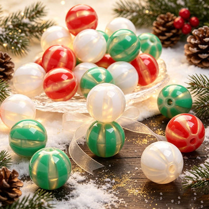 16mm 3D Christmas Pumpkin Acrylic Beads, 10pcs