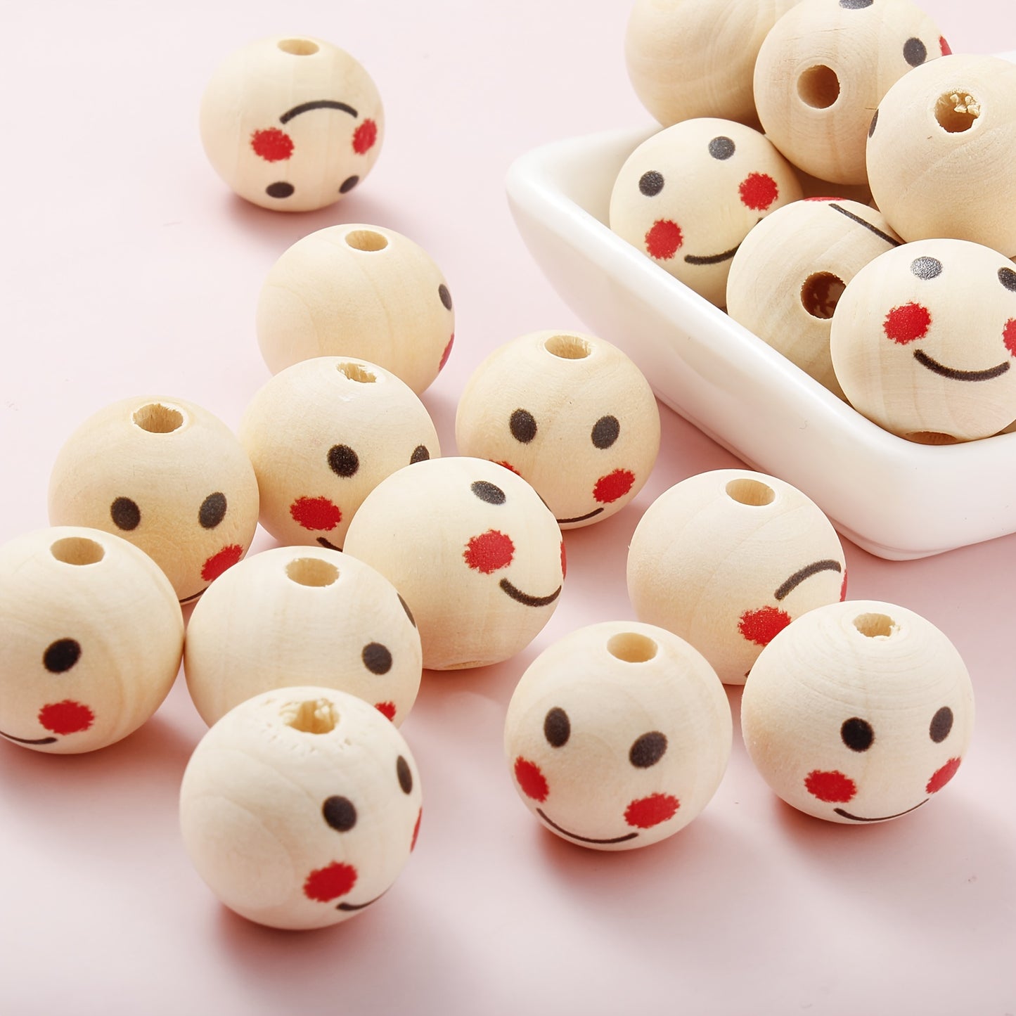 Morandi Mixed Color Heart Wooden Beads