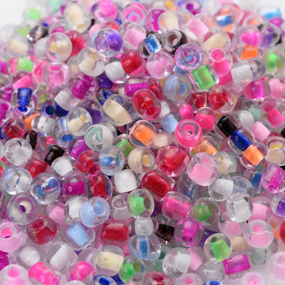 Mix Color Heart Charm Czech Glass Seed Beads