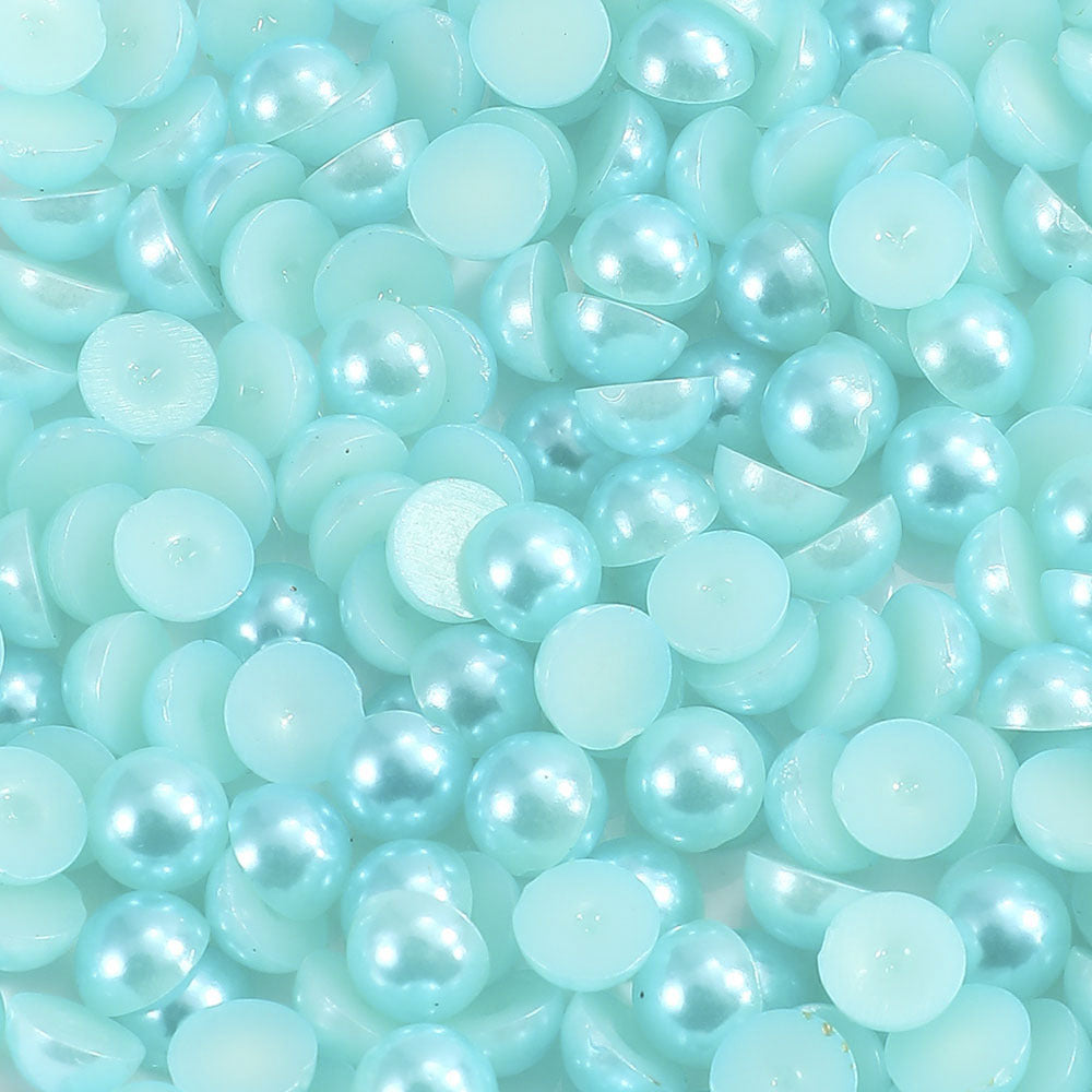 1000pcs Semi Circular Resin Pearl Beads