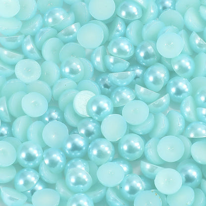 1000pcs Semi Circular Resin Pearl Beads