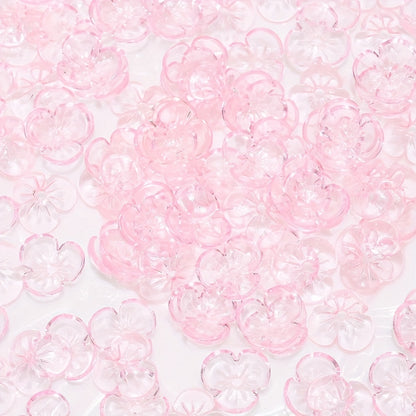 Transparent 3-Petal Flower Acrylic Beads